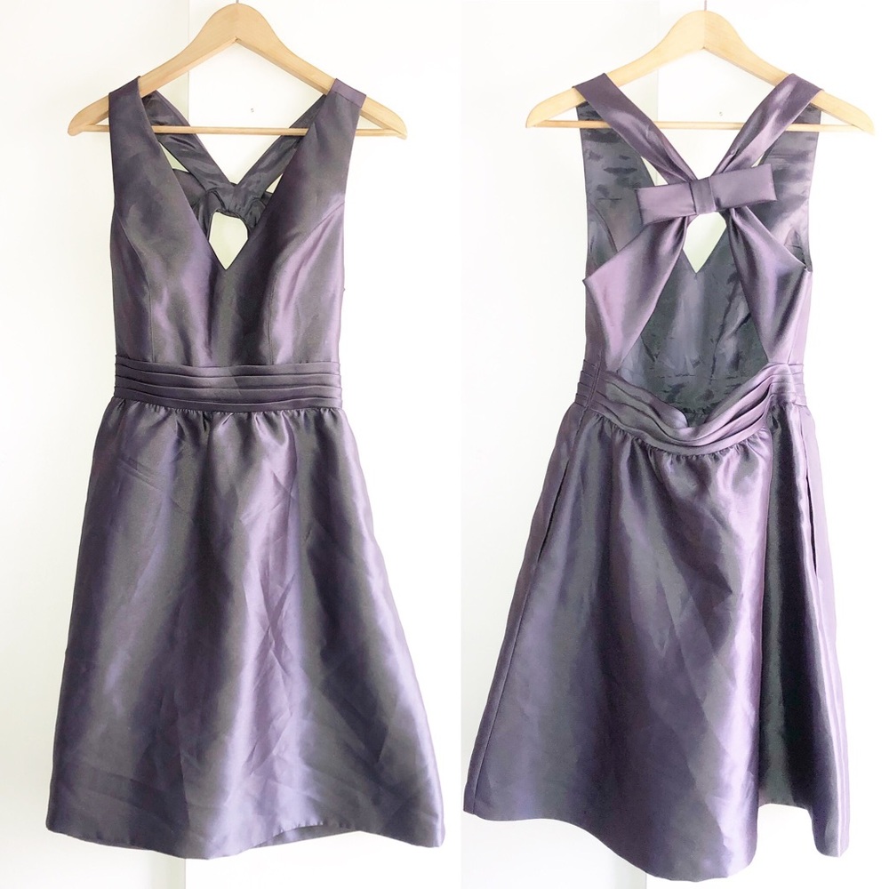 Adrianna Papell Dress Sleeveless V-neck Bow Back